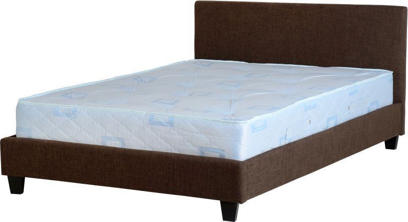 Prado Double Bed - Dark Brown Fabric