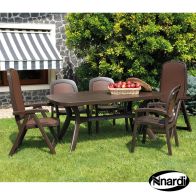 See more information about the Toscana 165 Garden Furniture Set (Coffee colour with plain top supplied with 2 Delta & 4 Beta Chairs)