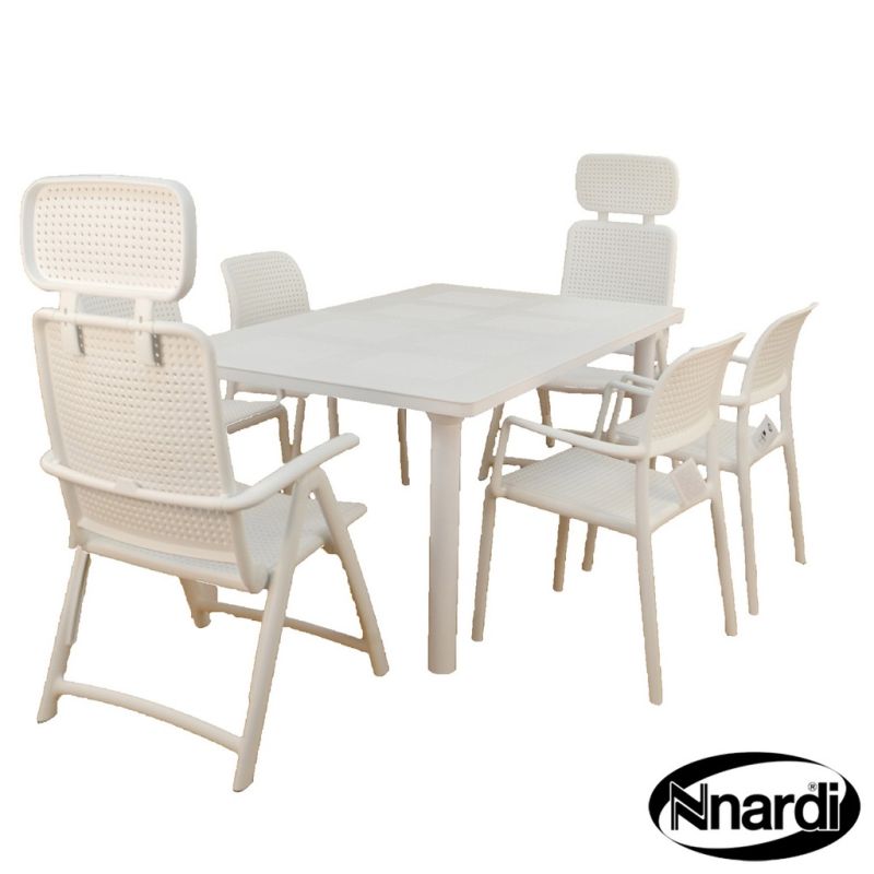 Libeccio Garden Furniture Set (White Colour supplied with 2 AquaMarina & 4 Bora Chairs)