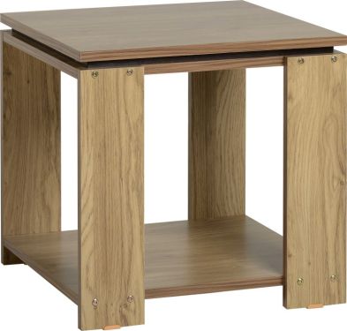 See more information about the Charles Lamp Table in Oak Effect Veneer with Walnut Trim