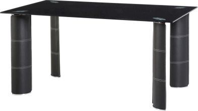 See more information about the Bradford Dining Table in Black Glass\Chrome\Black PVC