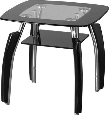 See more information about the Elena Lamp Table in clear glass with black border