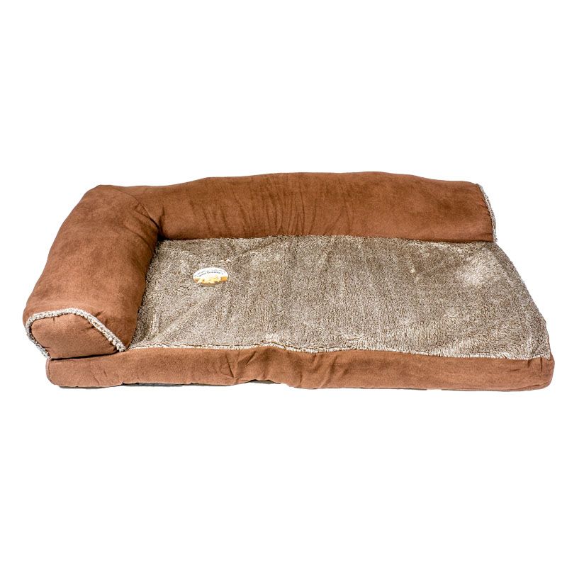 Suede Corner Pet Bed Brown