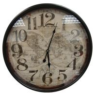 See more information about the World Map Iron Wall Clock 51cm Diameter