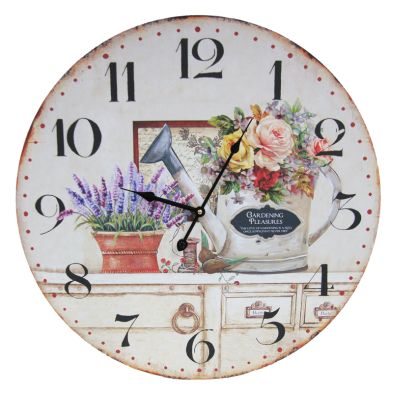 See more information about the Gardening Wooden Wall Clock 58cm Diameter