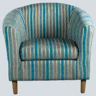 See more information about the Teal Stripe Tub Chair - April