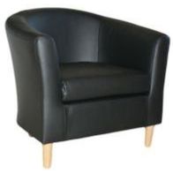 See more information about the Black Faux Leather Tub Chair - Nicole