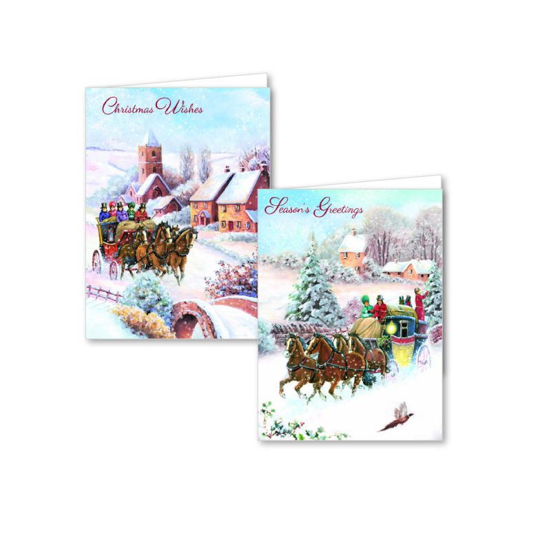 12 Christmas Cards (Coach and Horses)