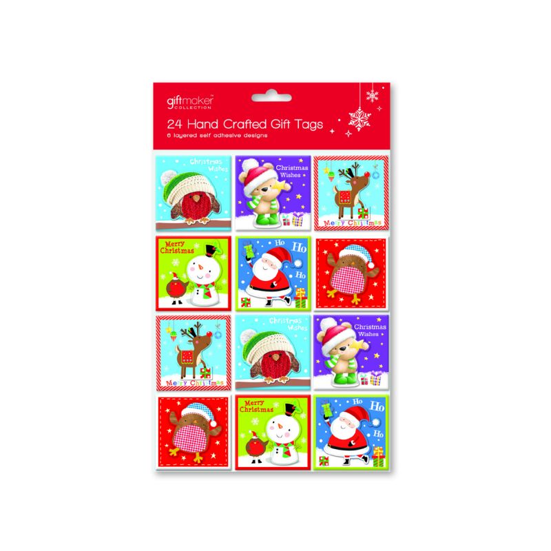 24 Layered Hand Crafted Christmas Gift Tags (Cute)