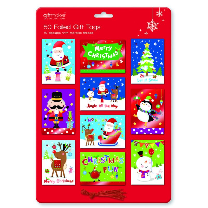 50 Foiled Christmas Gift Tags (Cute)