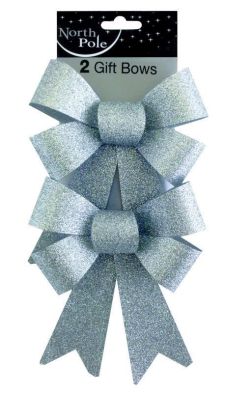 See more information about the 2Pk Glitter Bows Silver