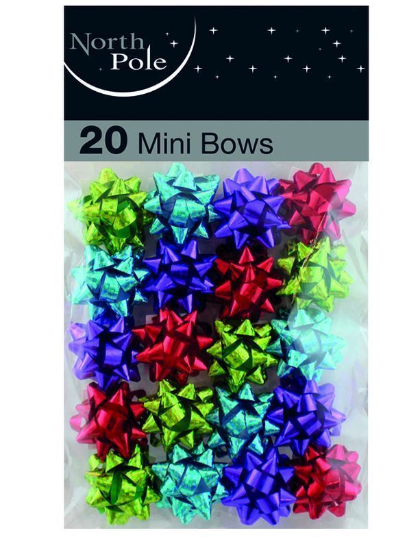 20Pk Mini Bows Brights