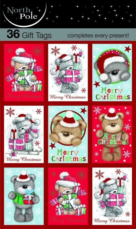 36Pk Bears Gift Tags