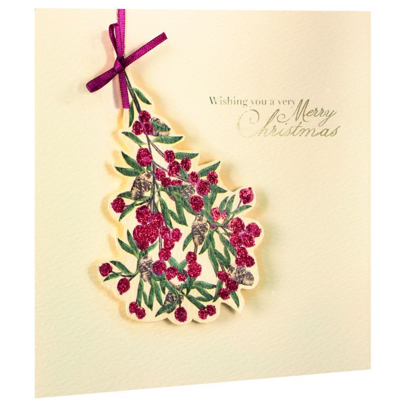 5 Handmade Christmas Cards (Traditional Foliage)