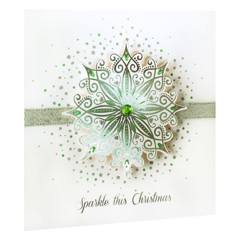 5 Handmade Christmas Cards (Snowflake)