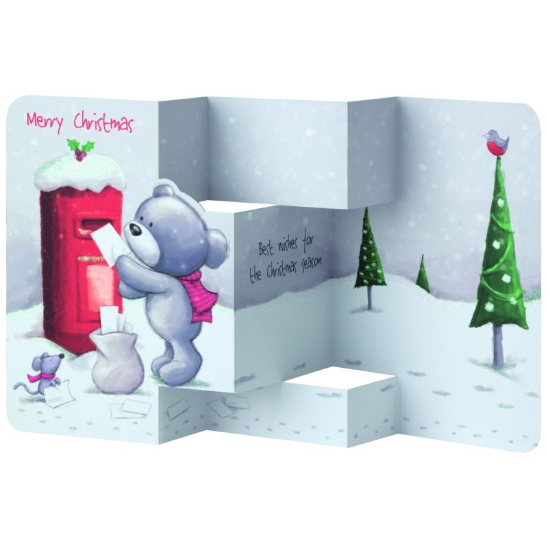 14 Three-fold Christmas Cards (Cute Teddy)