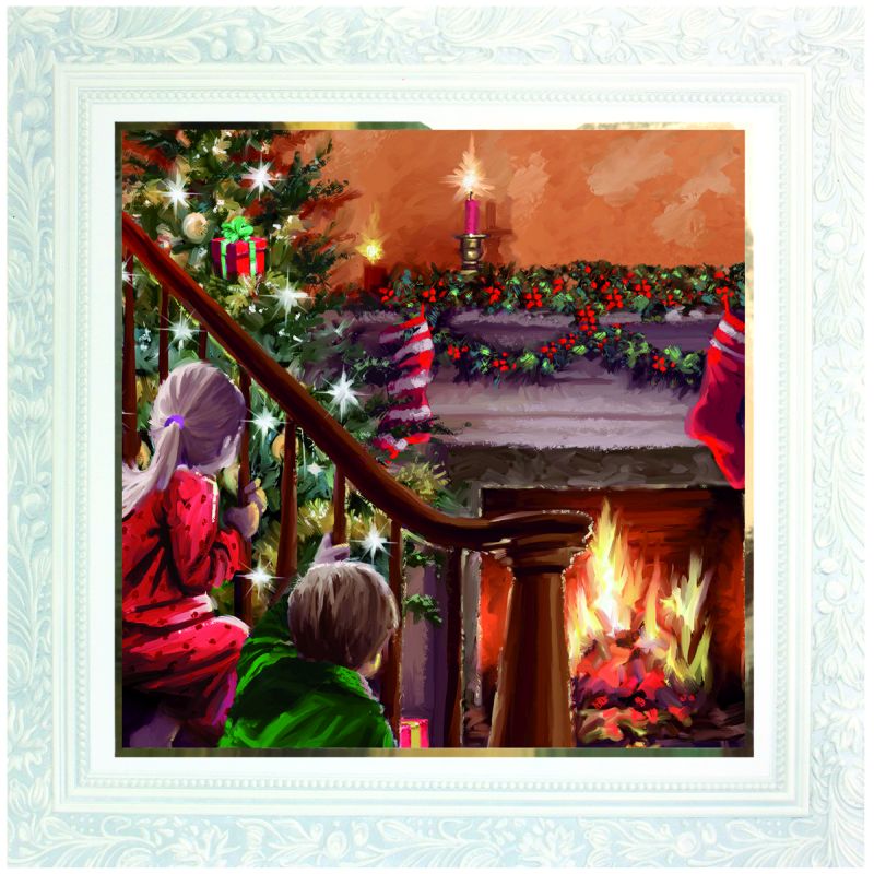 10 Deluxe Christmas Cards (Children by the Fire)